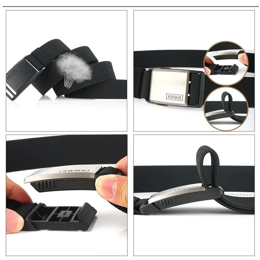 Belt Magnetic Buckle Adjustable Belts For Men Military Combat Elastic Bel
