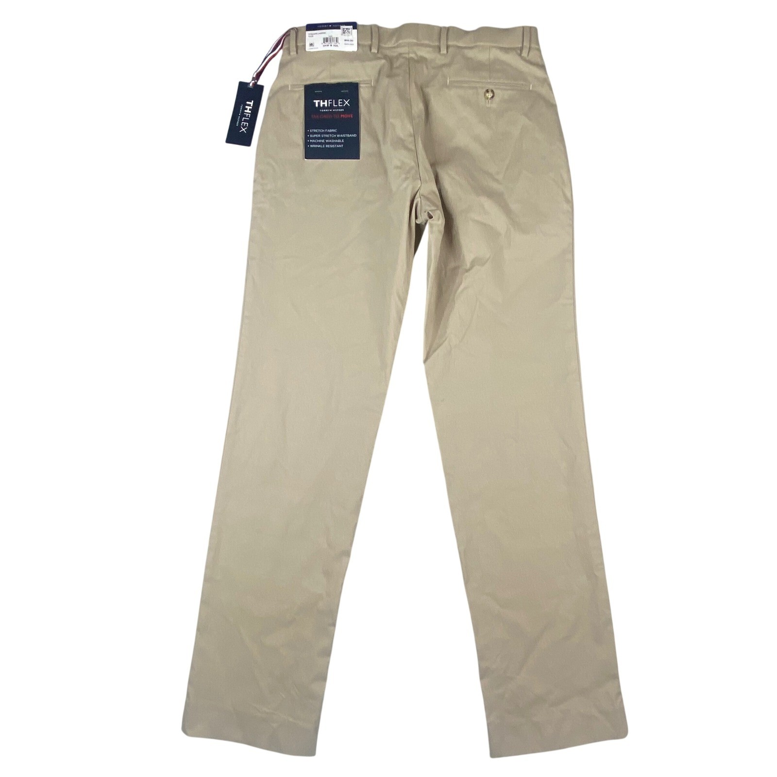 Tommy Hilfiger THFlex Tate Men Tan Stretch Chino Pants Casual Slacks 34×32 NEW