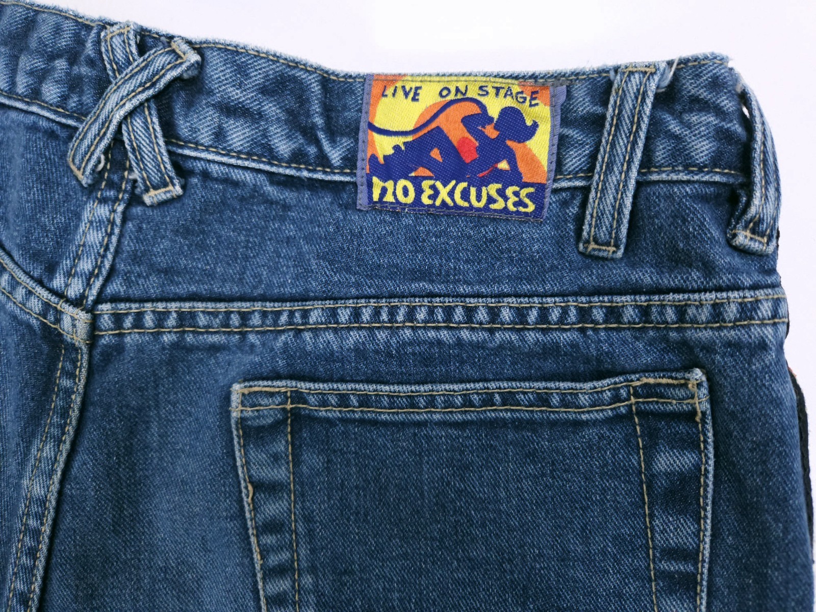 No Excuses Live On Stage Y2K Jeans Women’s 31×21 Flare Leg Ribbon Striped