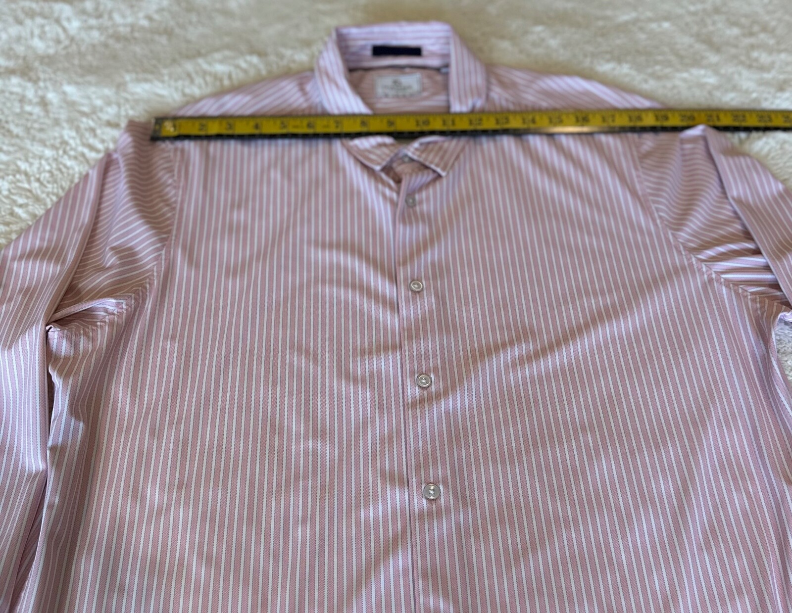7D 7DIAMONDS PINK STRIPES CAMDEN 4 WAY STRETCH MEN’S DRESS SHIRT XL