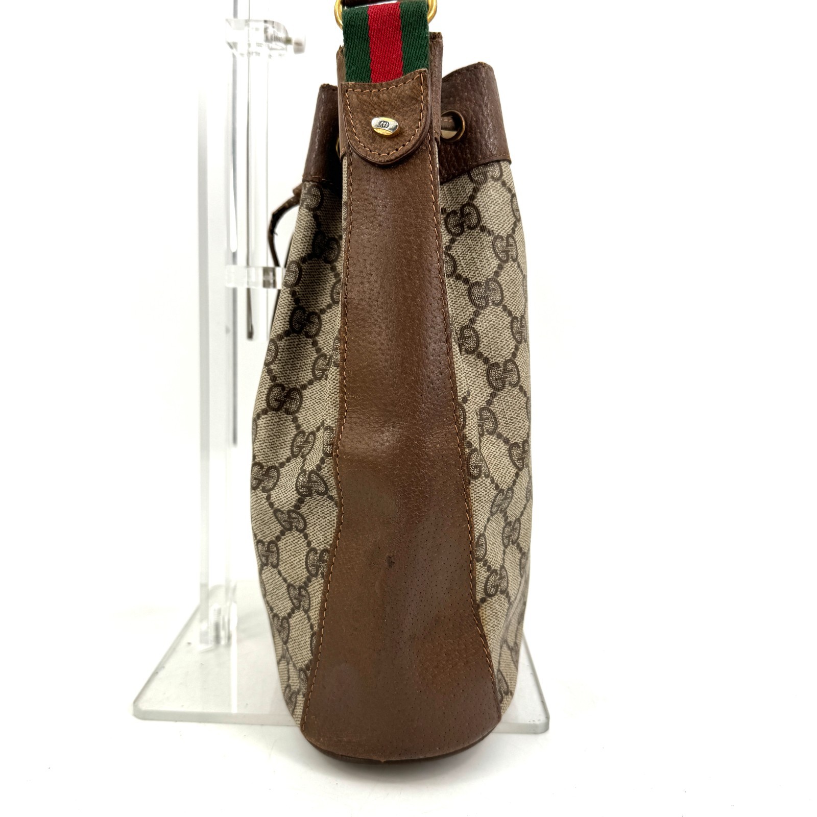 Vintage GUCCI Sherry Shoulder Bag Drawstring GG