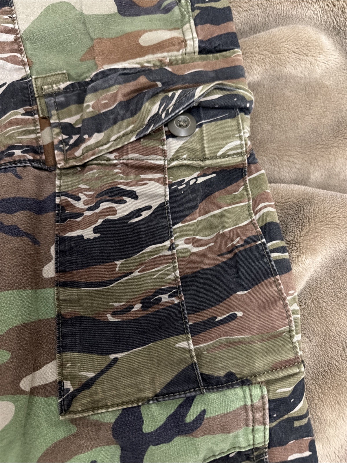 Polo Ralph Lauren Denim Supply USA Flag Camo Cargo Military Patchwork Pants 32