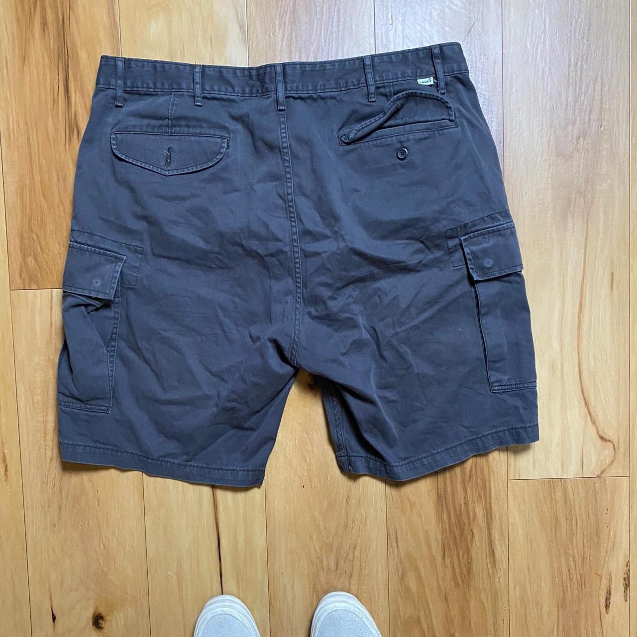Levi Strauss Mens Gray Cargo Utility Workwear Shorts W40 Front Pocket