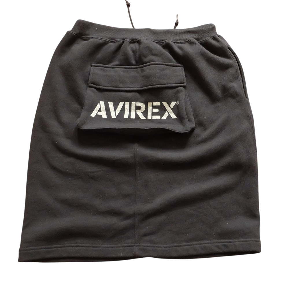 Avirex Sweat Skirt Black Size 26-30″ Length 21″ Elastic Waist Stencil Graphic