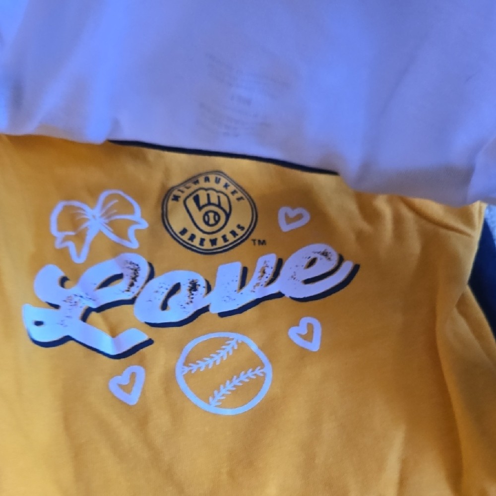 MLB Milwaukee Brewers Baby One-Piece Bodysuit Set – White, Navy, Gold