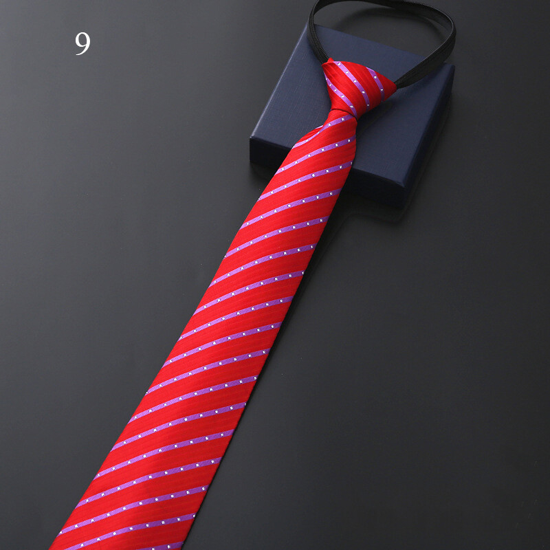 Lazy Men’s Zipper Necktie Solid Striped Casual Business Wedding Zip Up Neck Tie✔