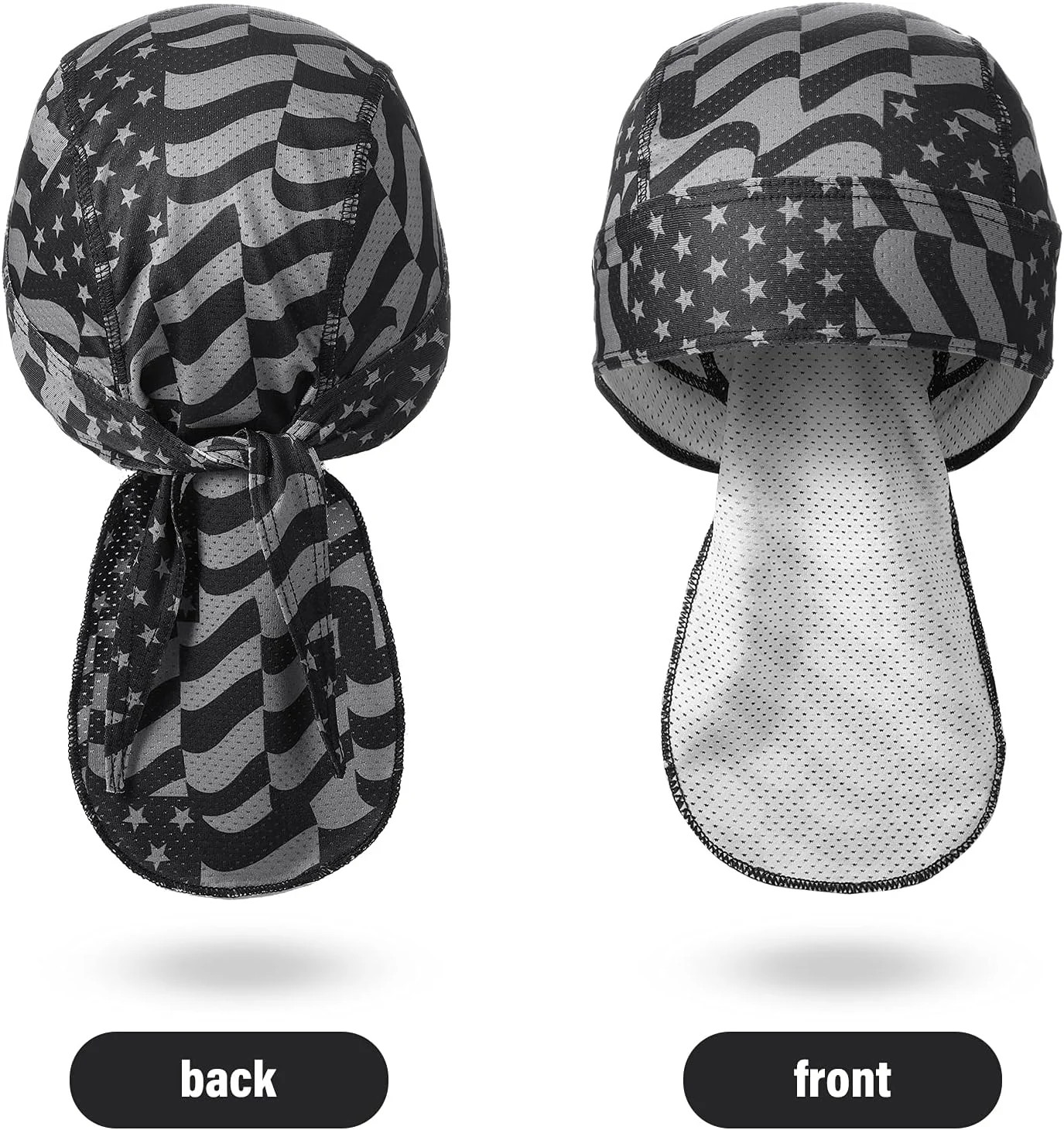 Chuangdi 3 Pcs Do Rags Dew Rag Skull Caps for 250th Anniversary Men Bandana Bean
