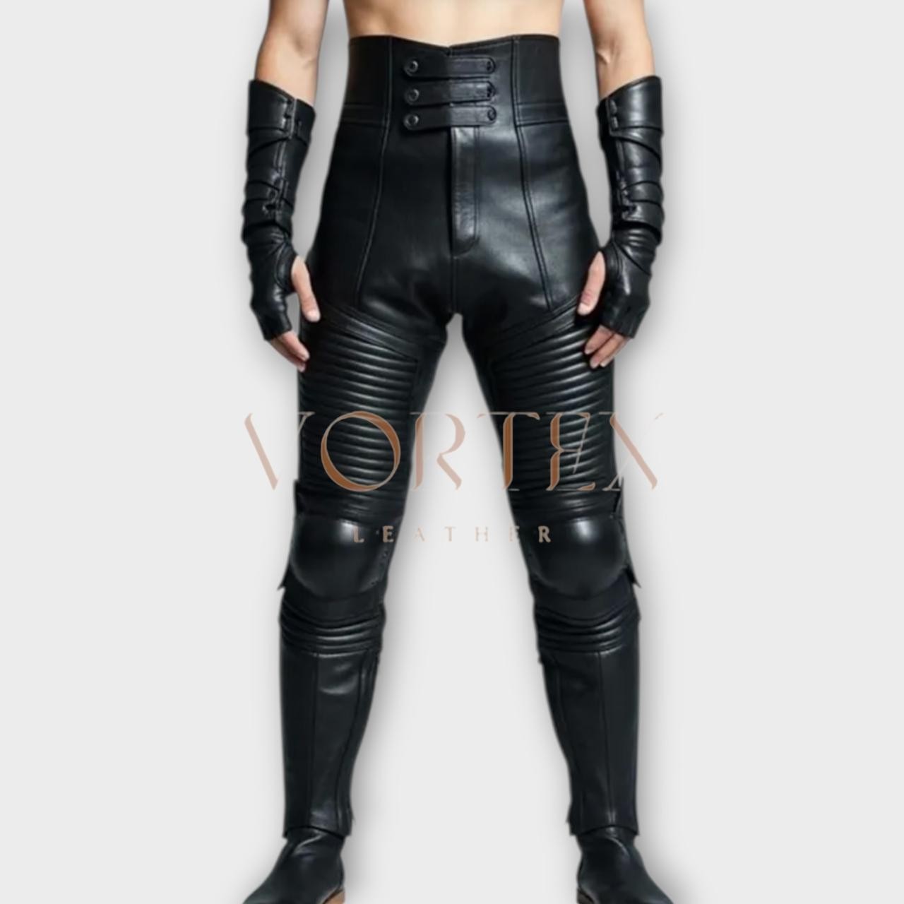 Men’s Black Long Leather Pant In Genuine Soft Lambskin Leather Pant