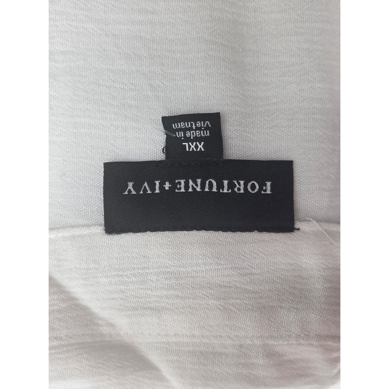 Fortune + Ivy XXL White Rayon Button Front Shirt Blouse Oversized