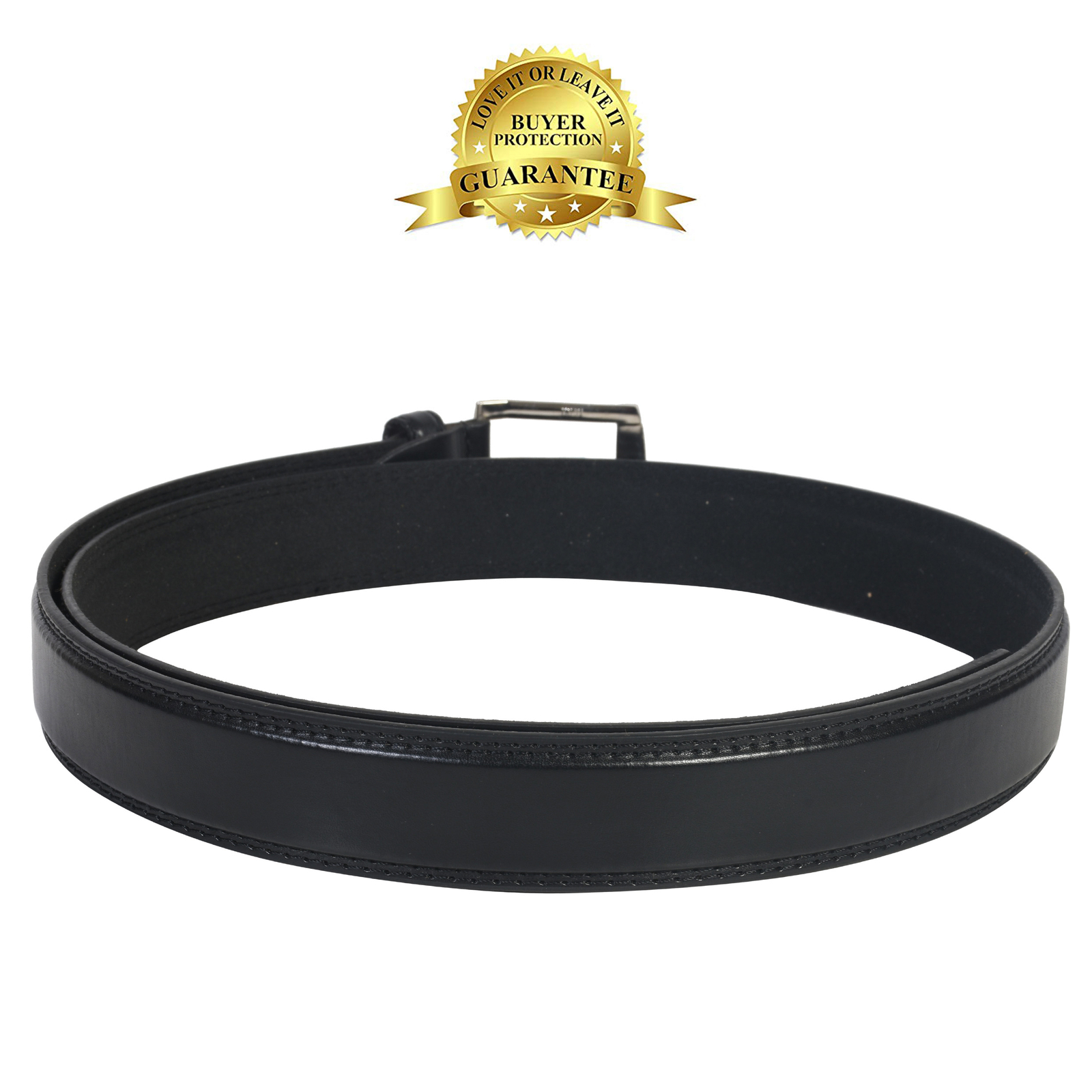 Leatherboss Genuine Leather Men’s Stylish Casual Size 60 Jeans Belts, Black