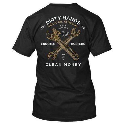 Troll Co Men’s 3XL Wrenches Short Sleeve T-Shirt Dirty Hands Clean Money NWT