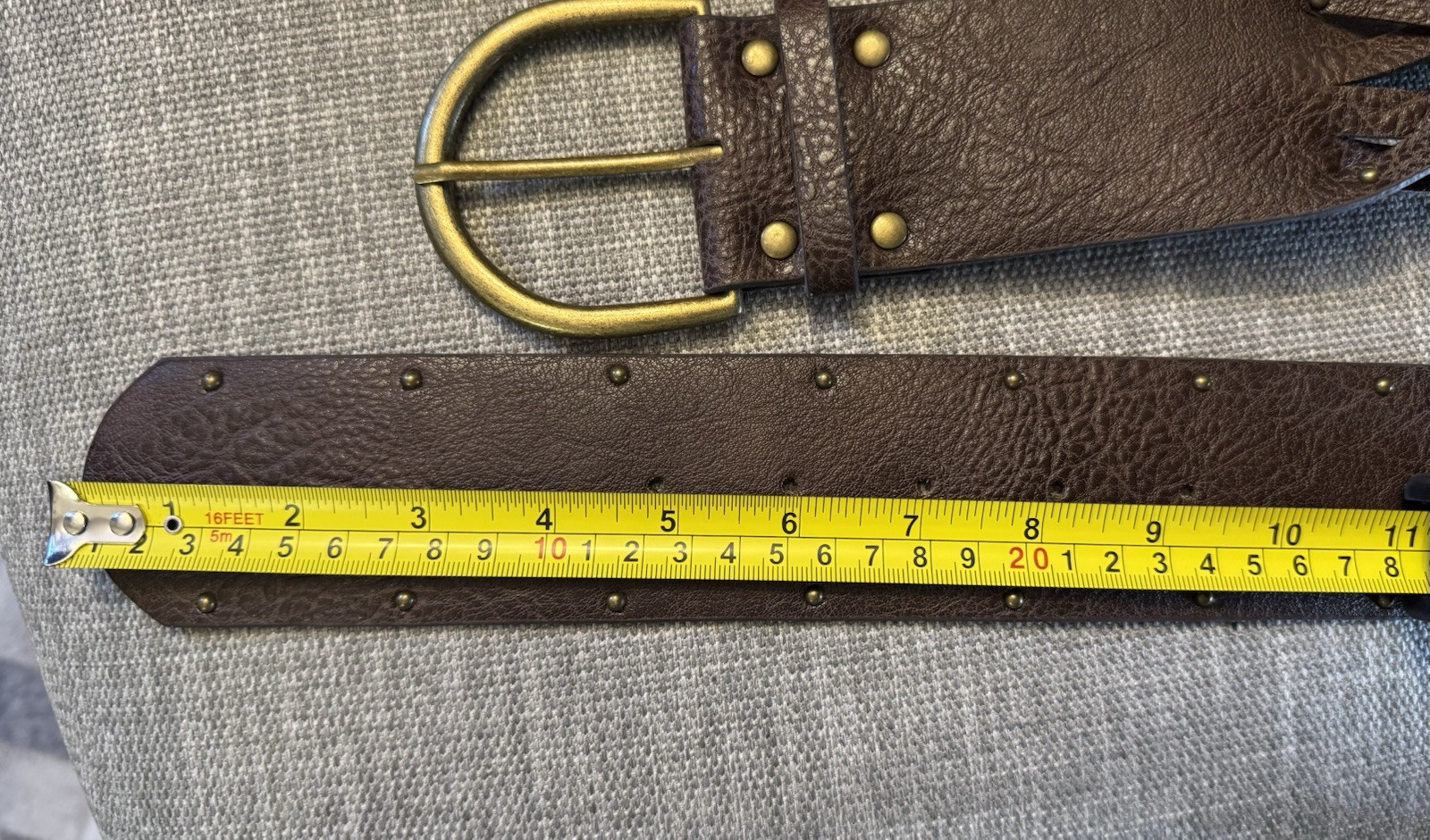 Vintage Women’s Belt Brown With Design Bohemian Look Size 10 Man Made Material
