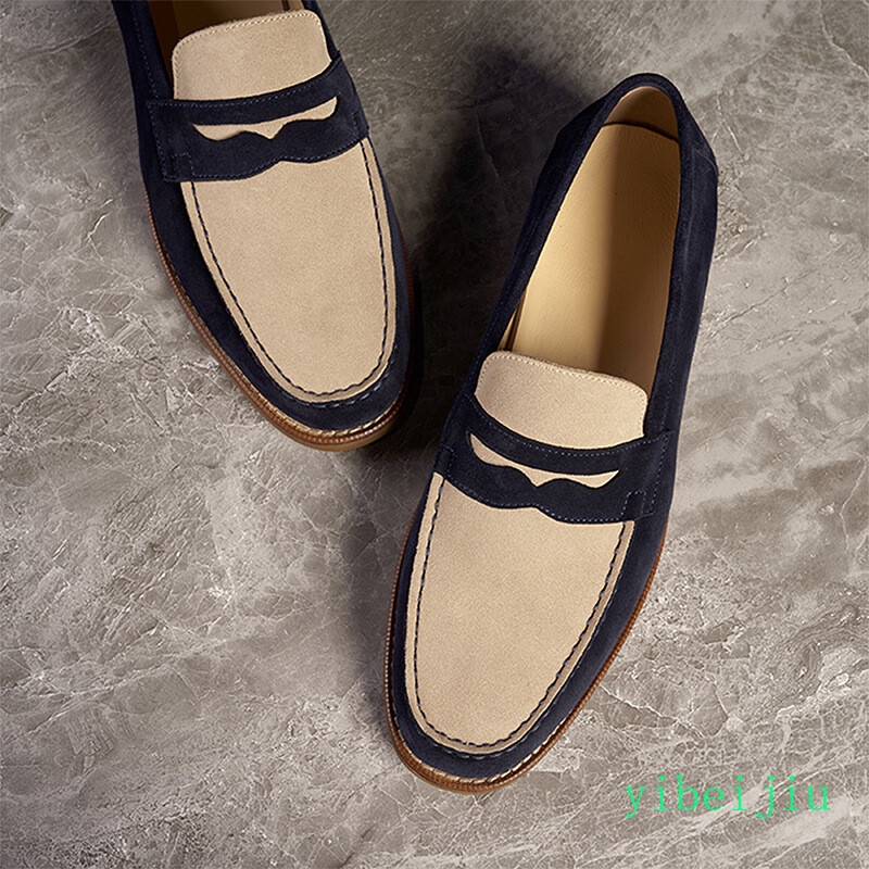Vintage Men’s Real Suede Leather Slip On Loafers Dress Shoes Handmade Retro 2026