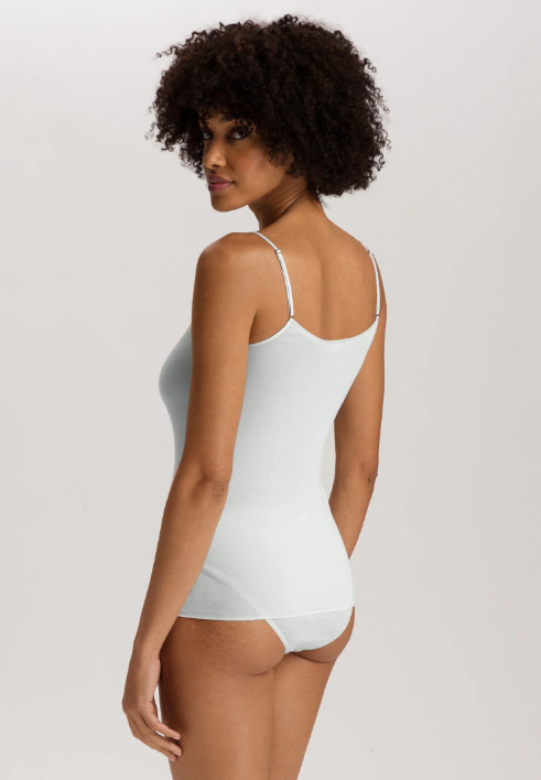 Hanro 71601 V-Neck Cotton Seamless Camisole 100% Mercerized Cotton NWT