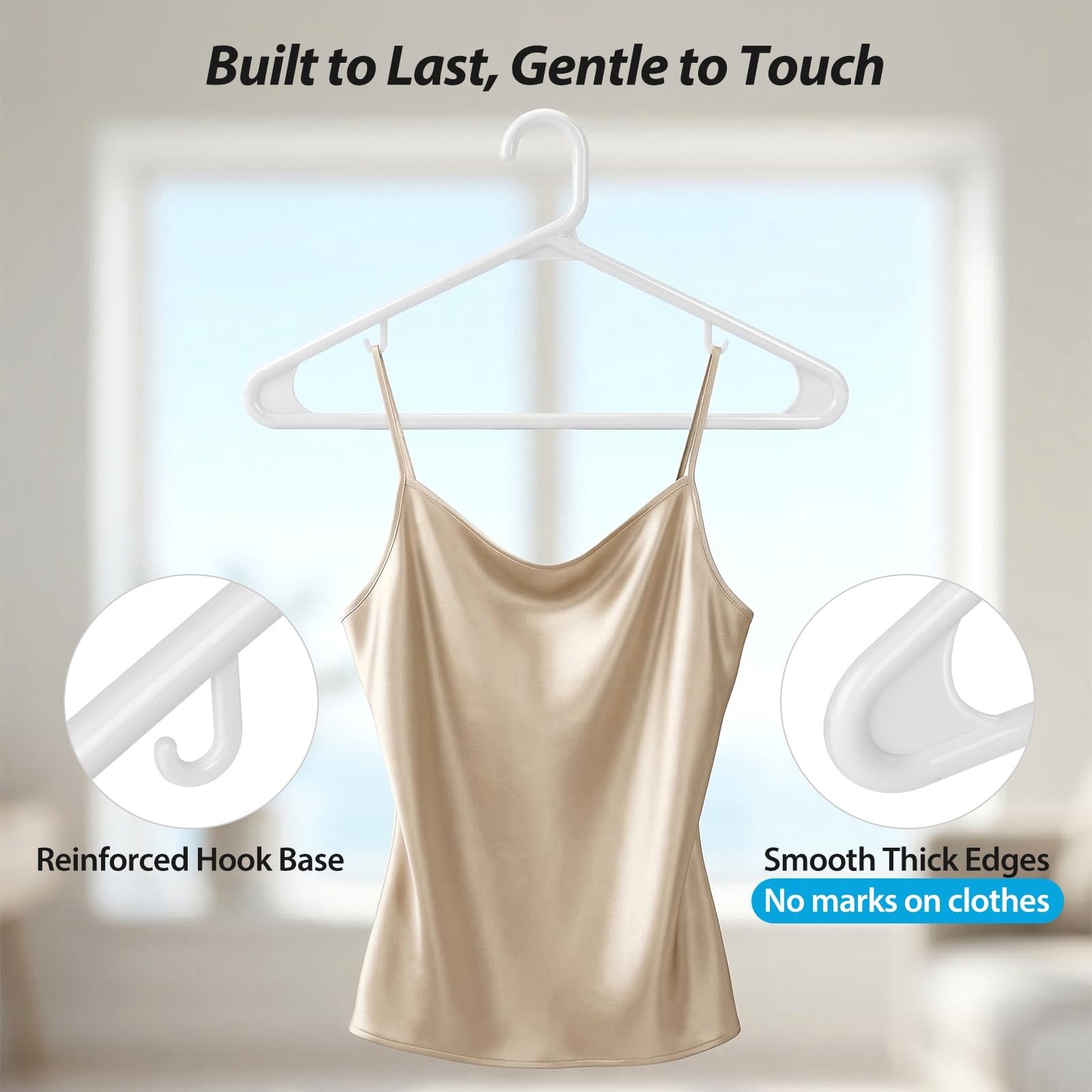 Heavy Duty Plastic Hangers – Super Thick & Reinforced with 20lb Capacity f