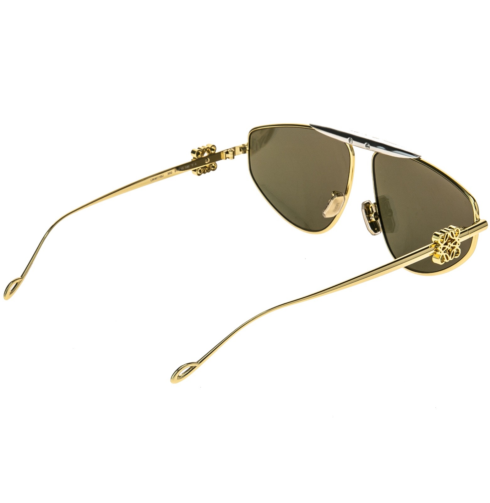 LOEWE LW40116U 40116 Metal 3D ANAGRAM Mask White Gold Mirrored Sunglass 25G