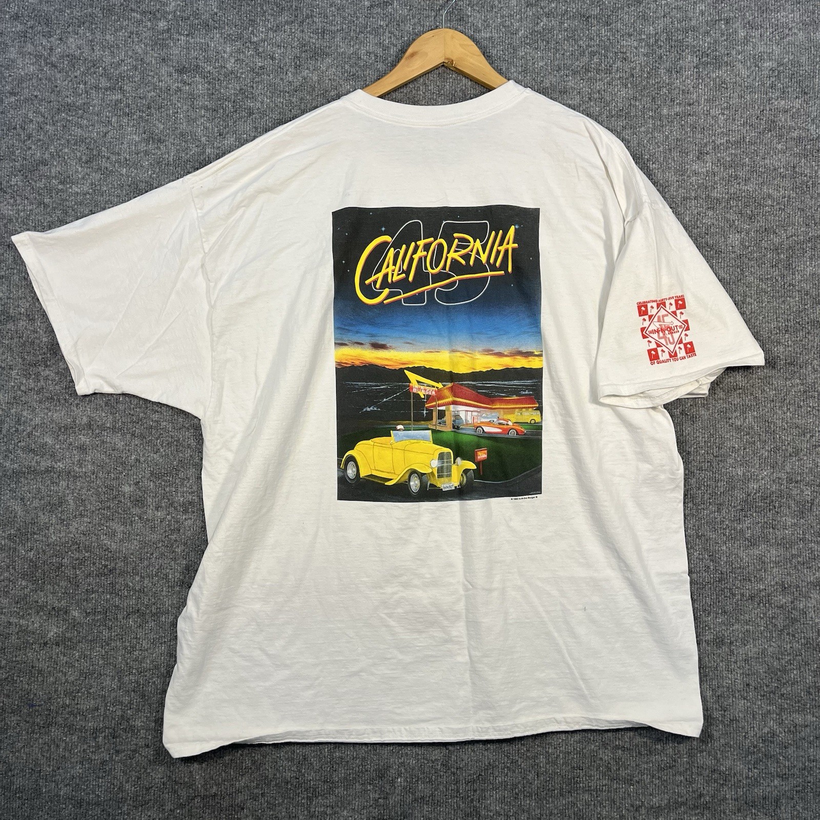 Vintage 90s In N Out Burger T-Shirt 1993 Anniversary California Mens 2XL Promo