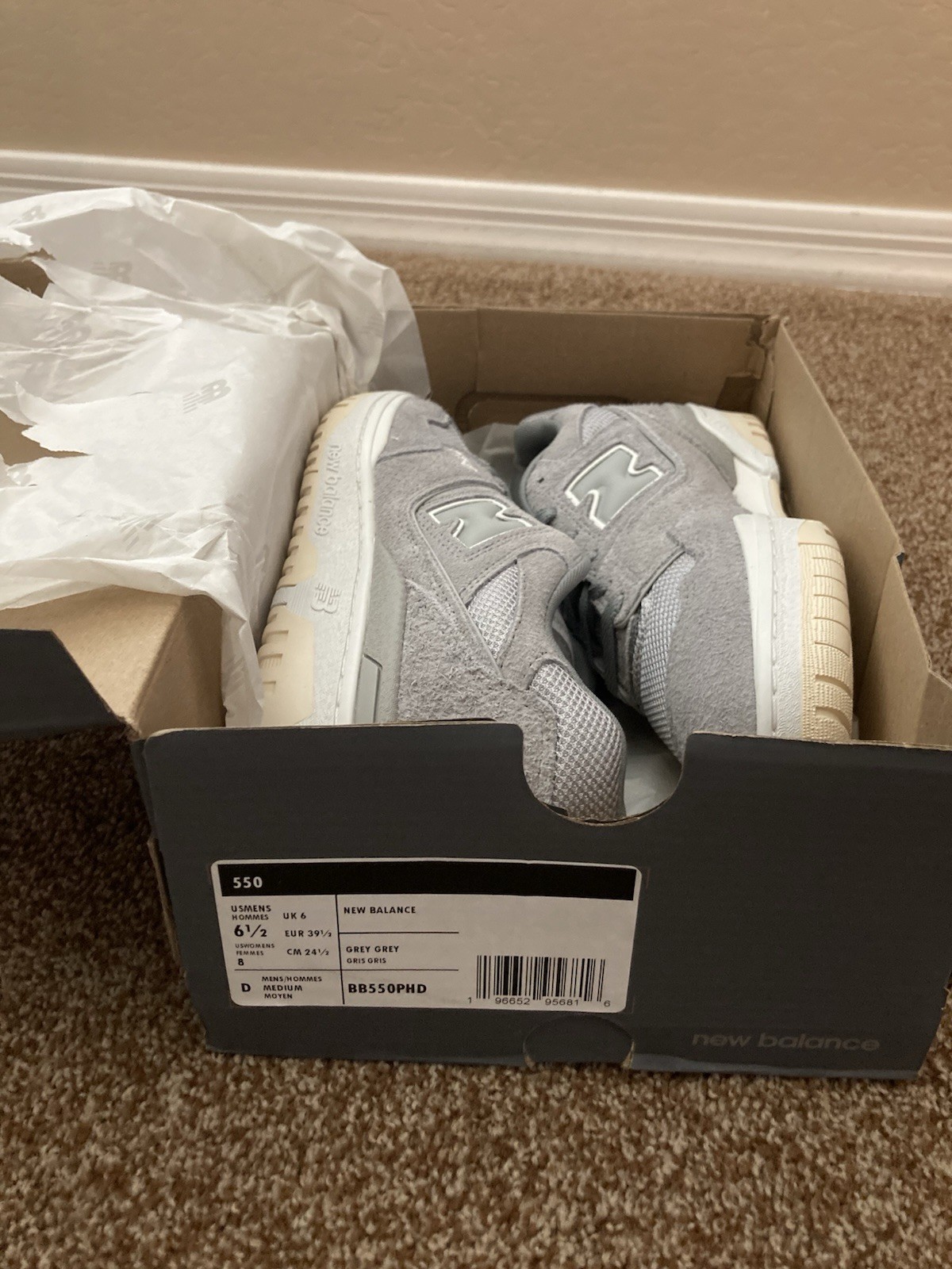 New Balance 550 Slate Grey Low Top Suede Shoes
