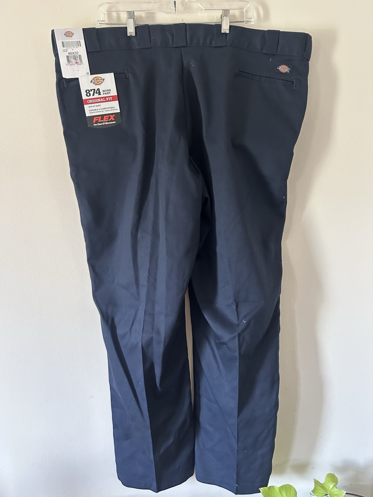 Dickies 874 Original Fit Flex Twill Work Pants Navy Mens Size 46×32