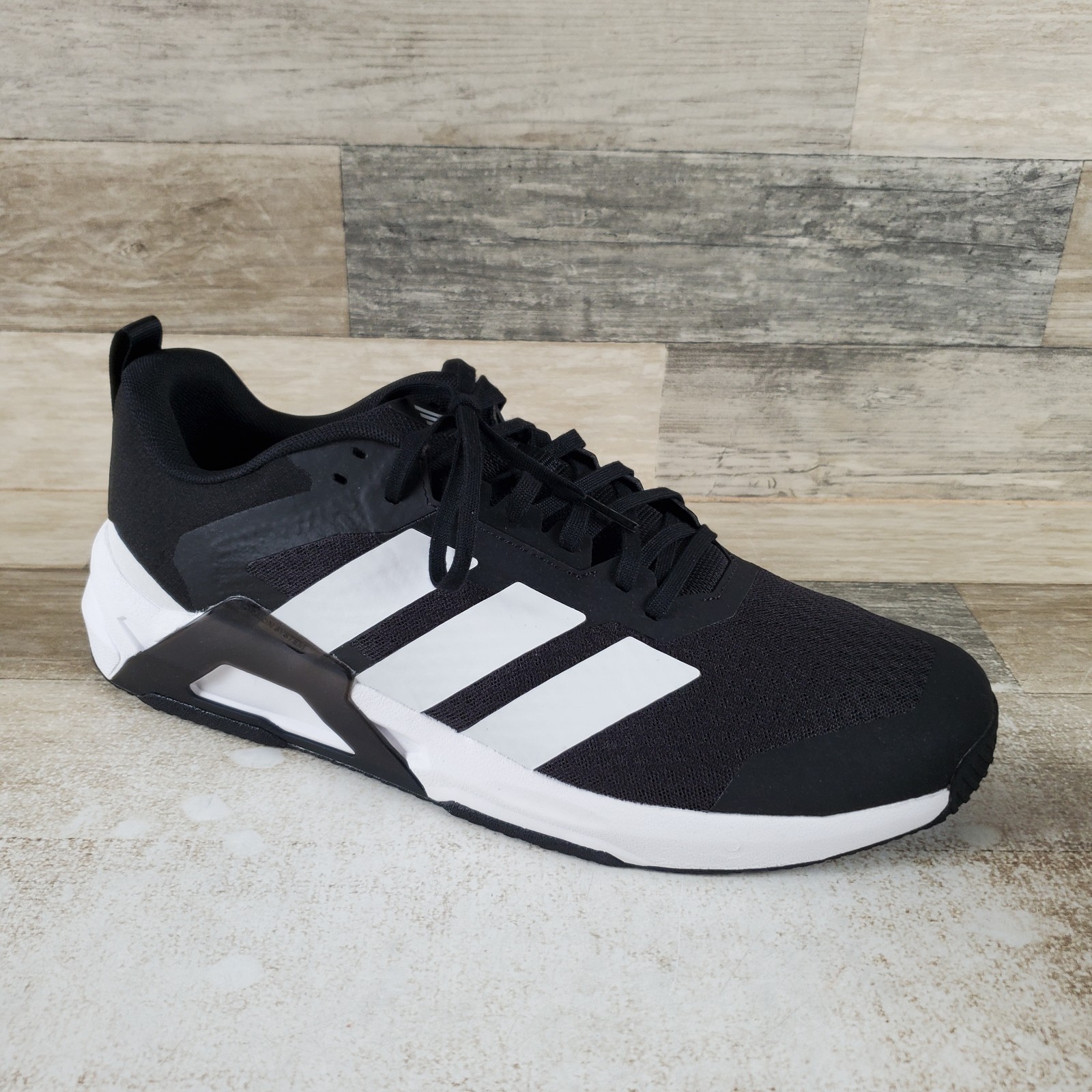 Adidas Dropset Control Mens Training Shoes Sz 13 Black White Lace Up Sneakers