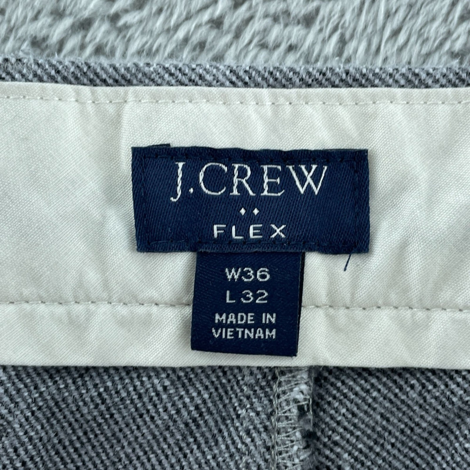 J.Crew Flex Straight Fit Mens Pants W36 L32 Gray Cotton Blend 5280