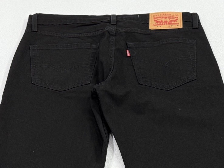 Levi’s 511 Men’s Slim Fit Stretch Sits Below Waist Jeans, Black, Size 34X32