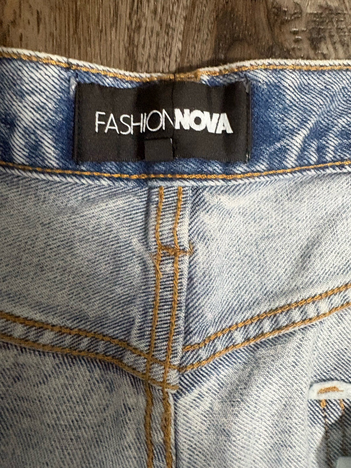 Fashion Nova Light Blue High-Rise Straight Leg Jeans. Size 13