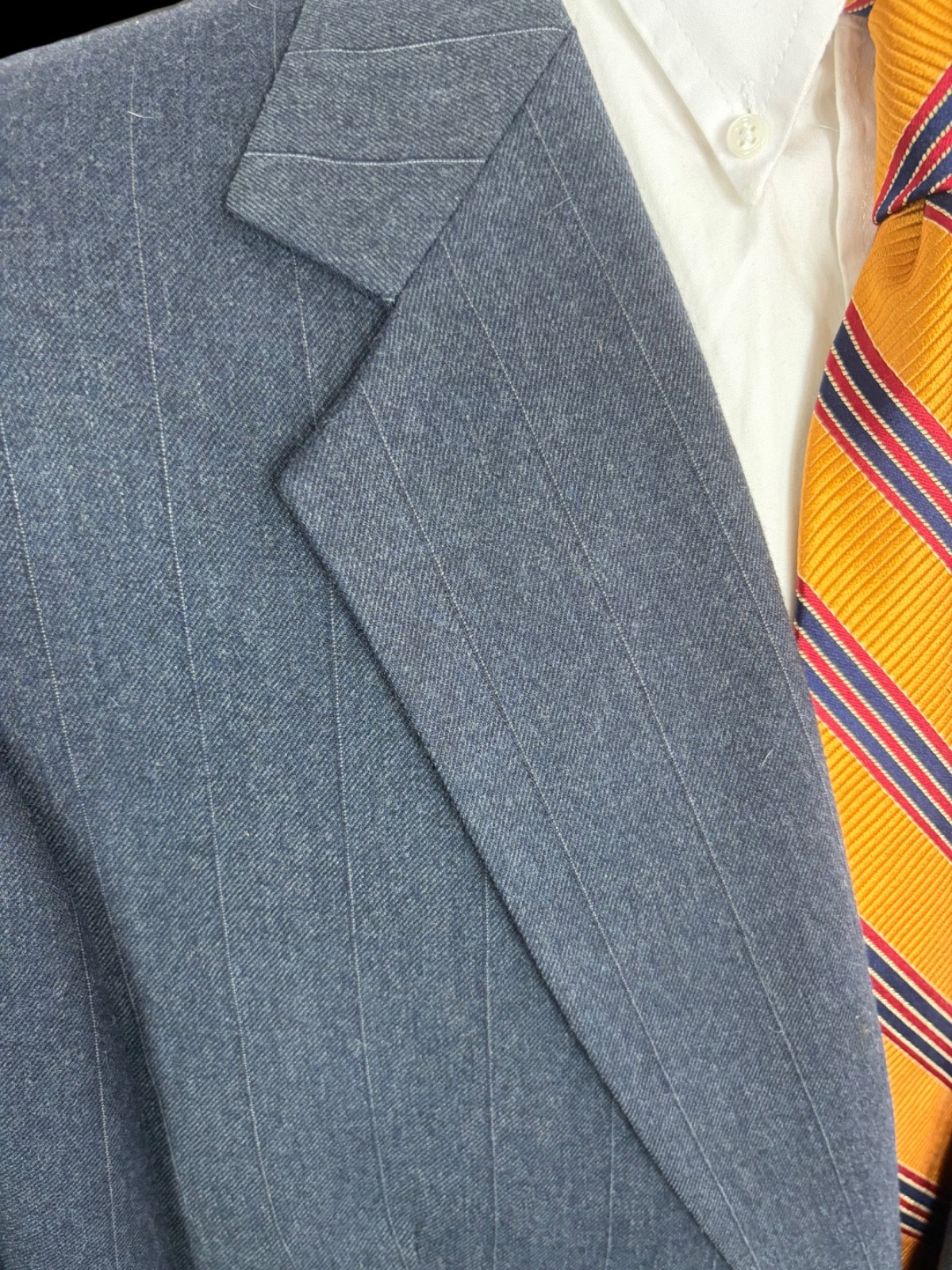 Vintage Jules Pilch Suit Gray Pinstripe 2-Piece Classic Tailored Menswear 44R