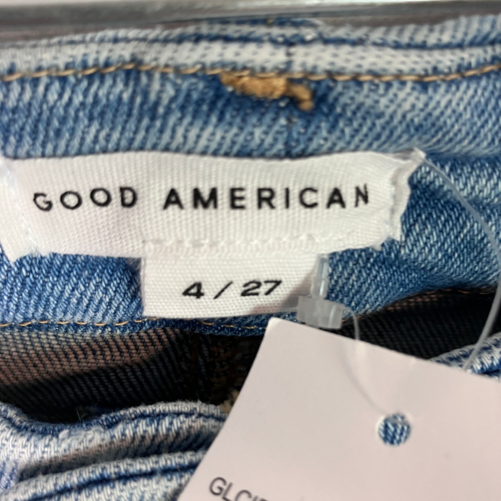 Good American Good Legs Cigarette Straight Leg Jeans Size 4/27 Light Indigo NWT