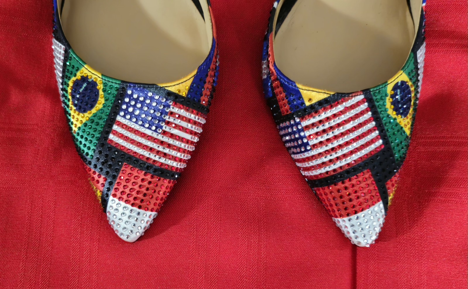 International Flag Inspired World Cup Rhinestone Pumps INC Women’s Size 10