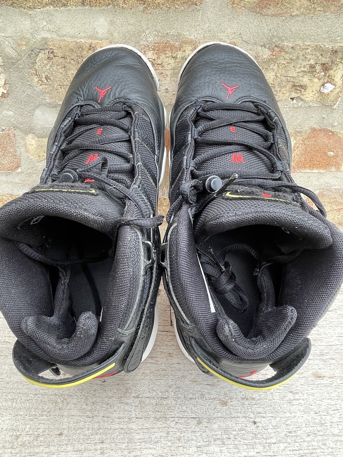🔥 Nike Air Jordan 6 Rings • 322992-063 Black & Red Basketball Shoes Men Sz 8.5
