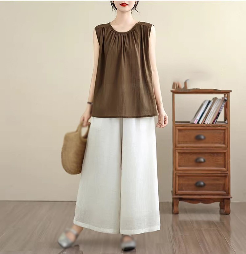 Summer Womens Casual Loose Sleeveless Shirts Tops Blouse Waistcoat Vest