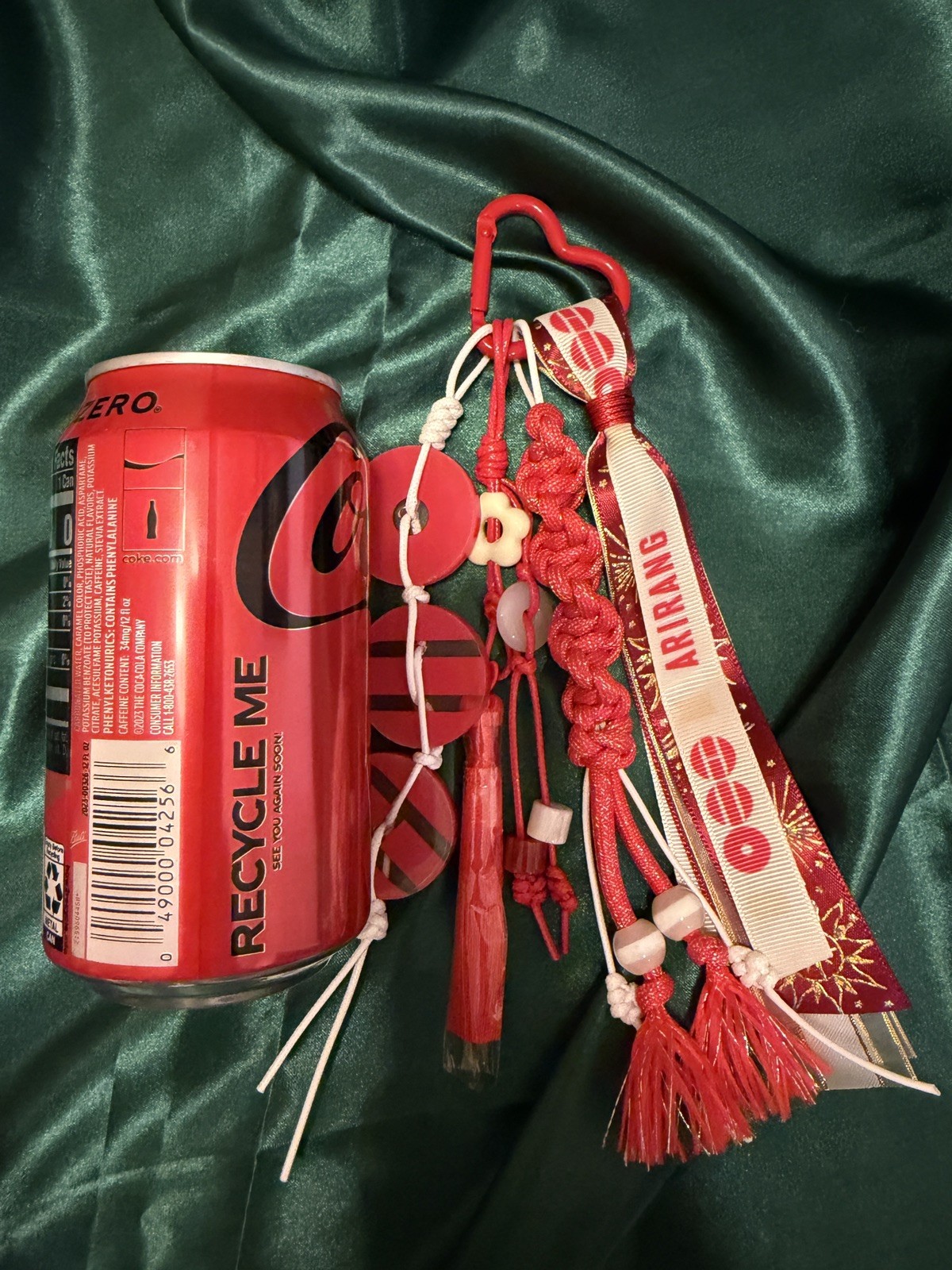 Large BTS Arirang bag charm keyring keychain red logo Korean style concert love