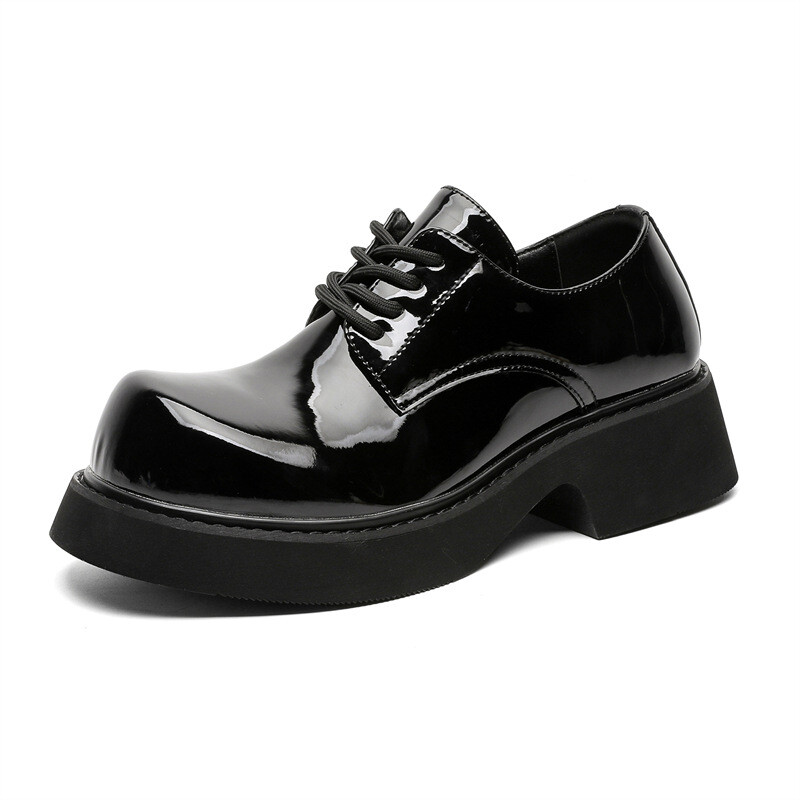 Men’s Women Round Toe Patent Leather Dress Shoes Platform Thick Sole Oxfords New