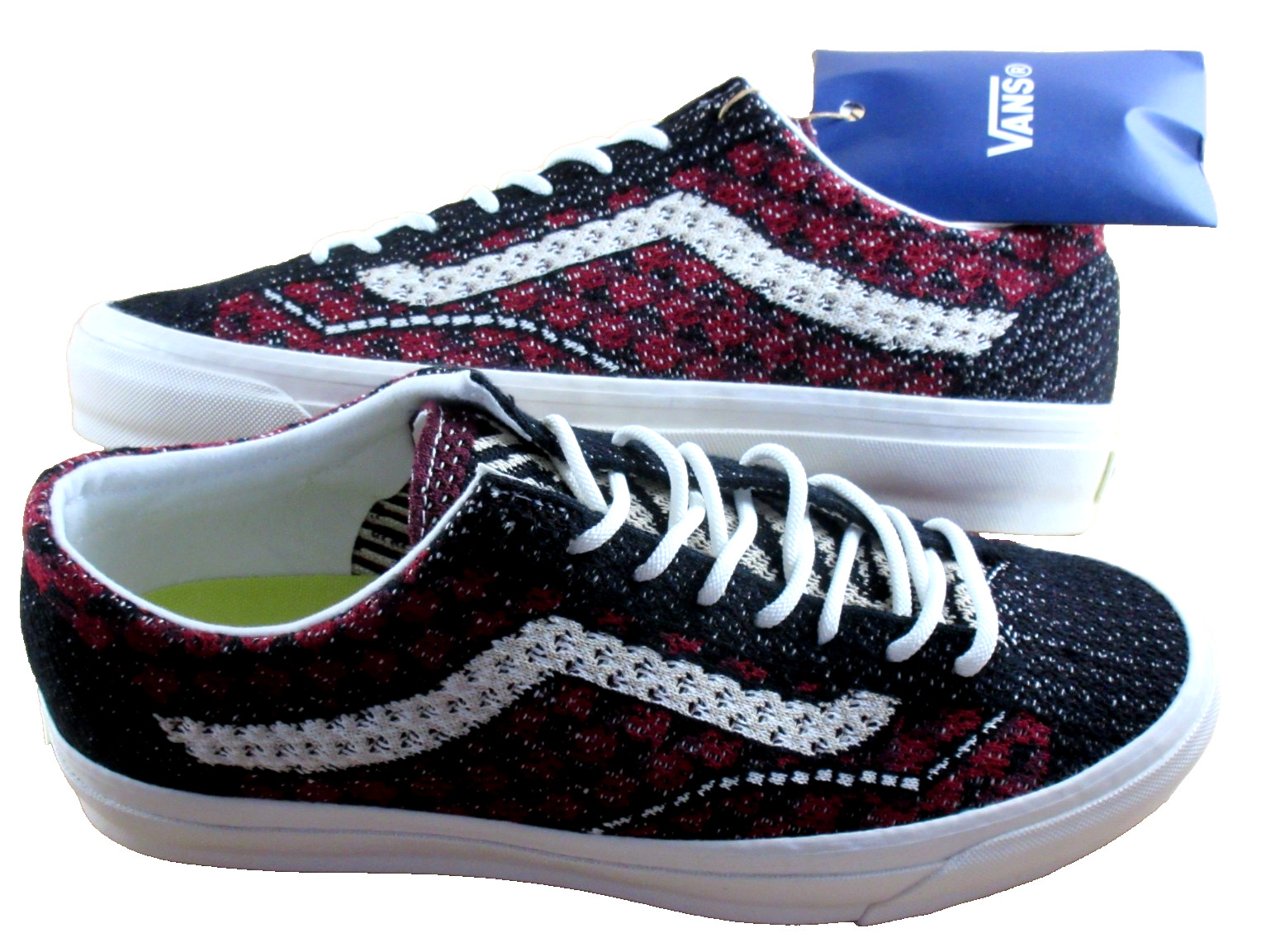 Vans Men’s Lx Old Skool 36 Premium Skate shoes Geo Check Bordeaux Size 10 NEW