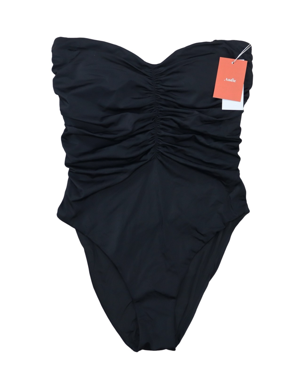 Andie Sweetheart Neckline Non-Slip Rouched Bandeau One Piece Bathing Suit NWT