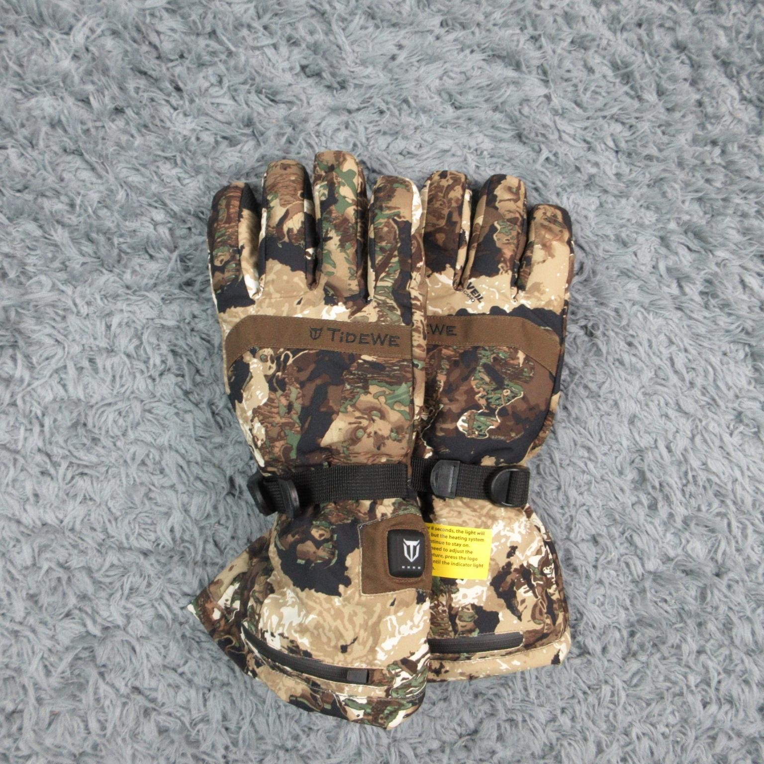 TiDEWE Gloves Mens 2XL Multicolor Camouflage Battery Heated Insulated NWT