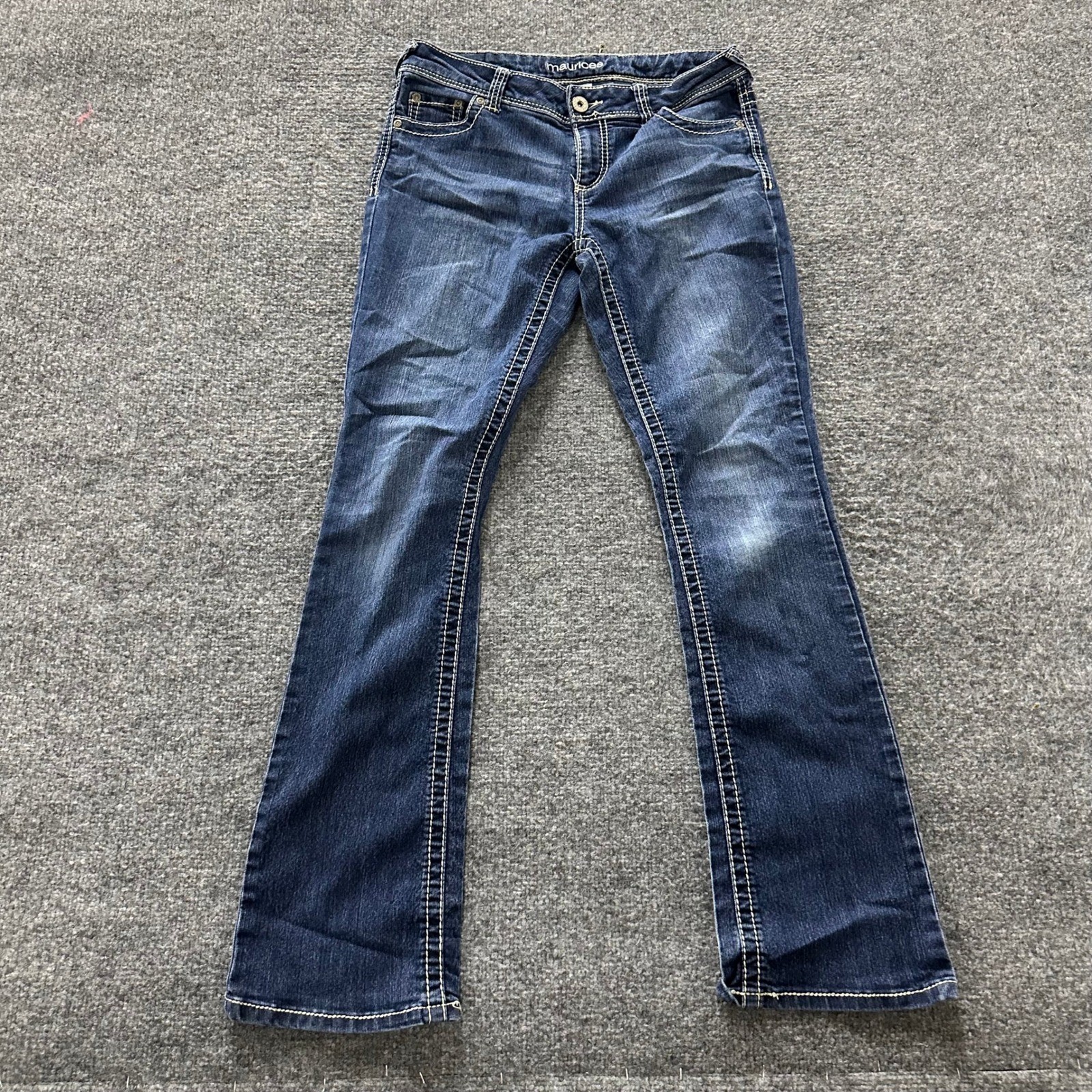 Maurices Jeans Womens Size 5/6 REG Dark Wash Bootcut Thick Stitch Stretch Denim