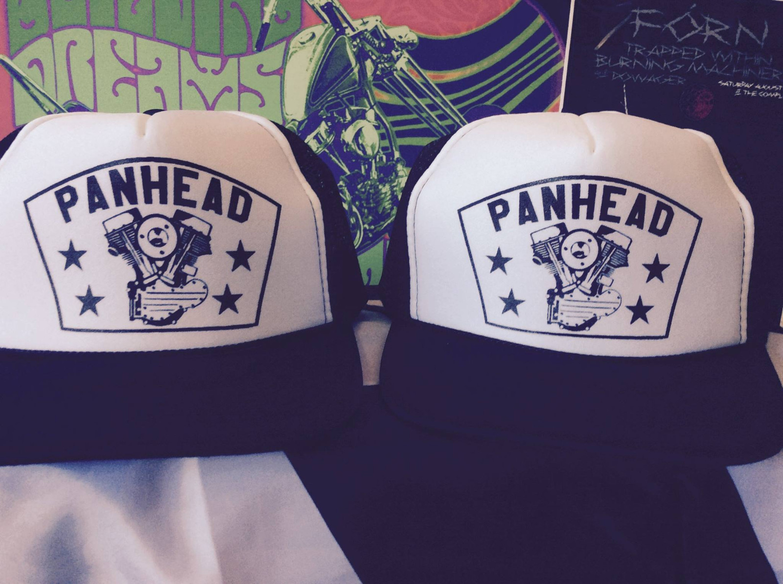 PANHEAD TRUCKER HAT Biker Motorcycle chopper knucklehead top end engine frame