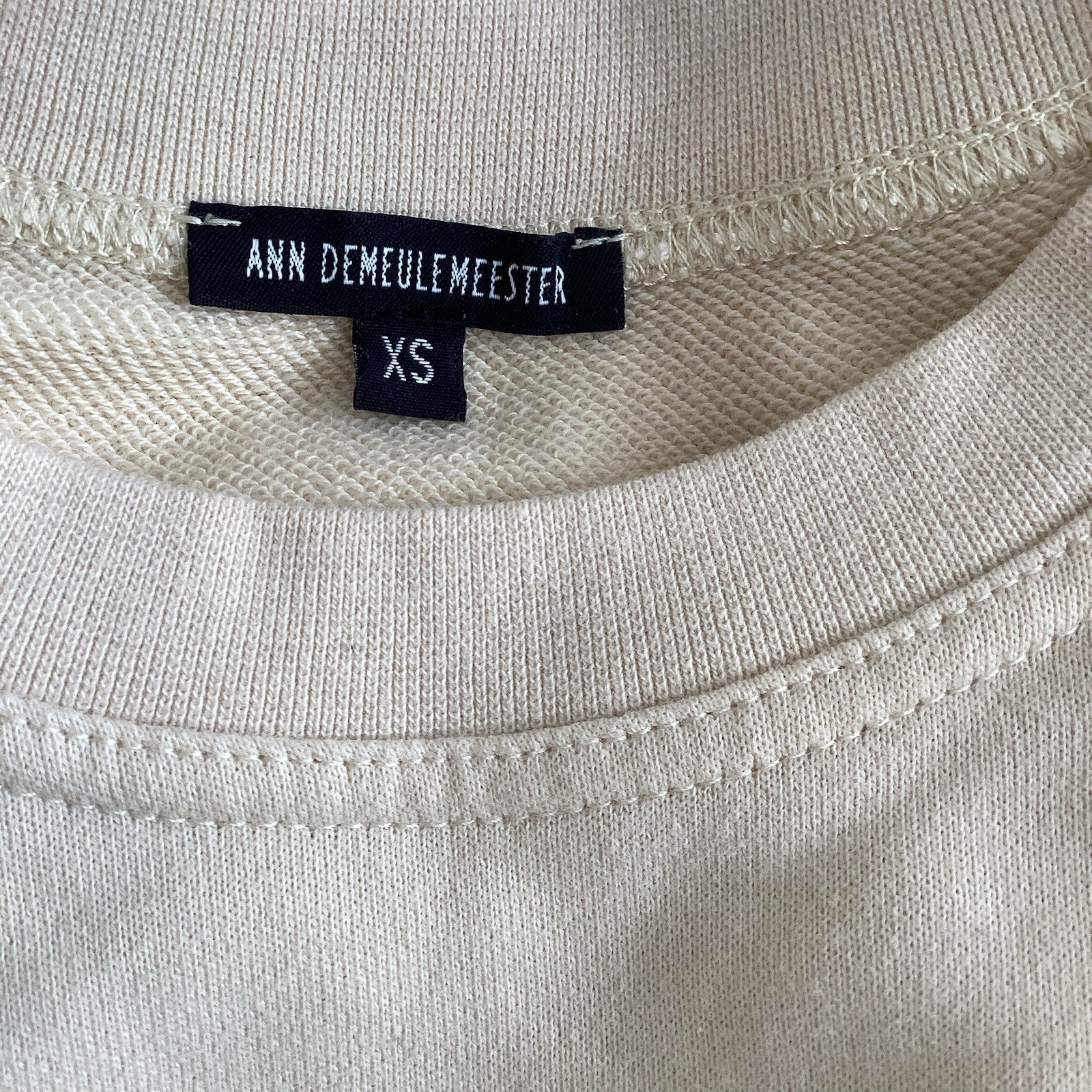 Ann Demeulemeester Cream Sweatshirt SZ XS