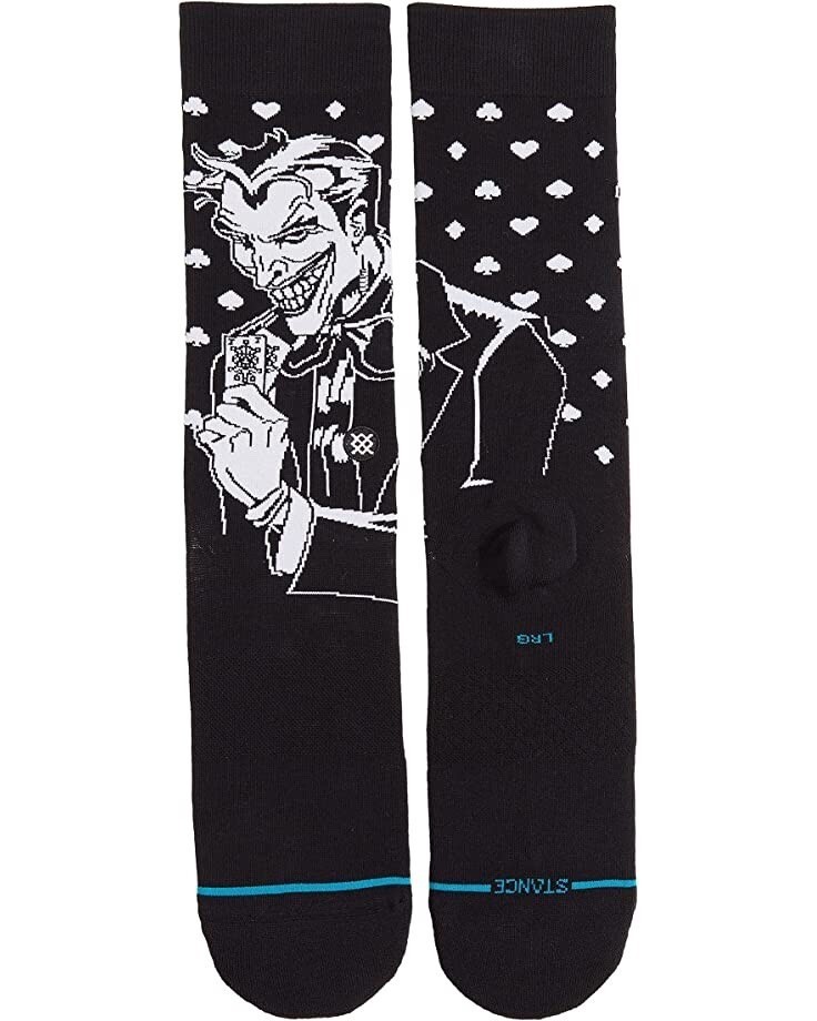 Stance Men Black Crew Cotton Cushion DC Comics Batman The Joker Socks Sz L 9-13