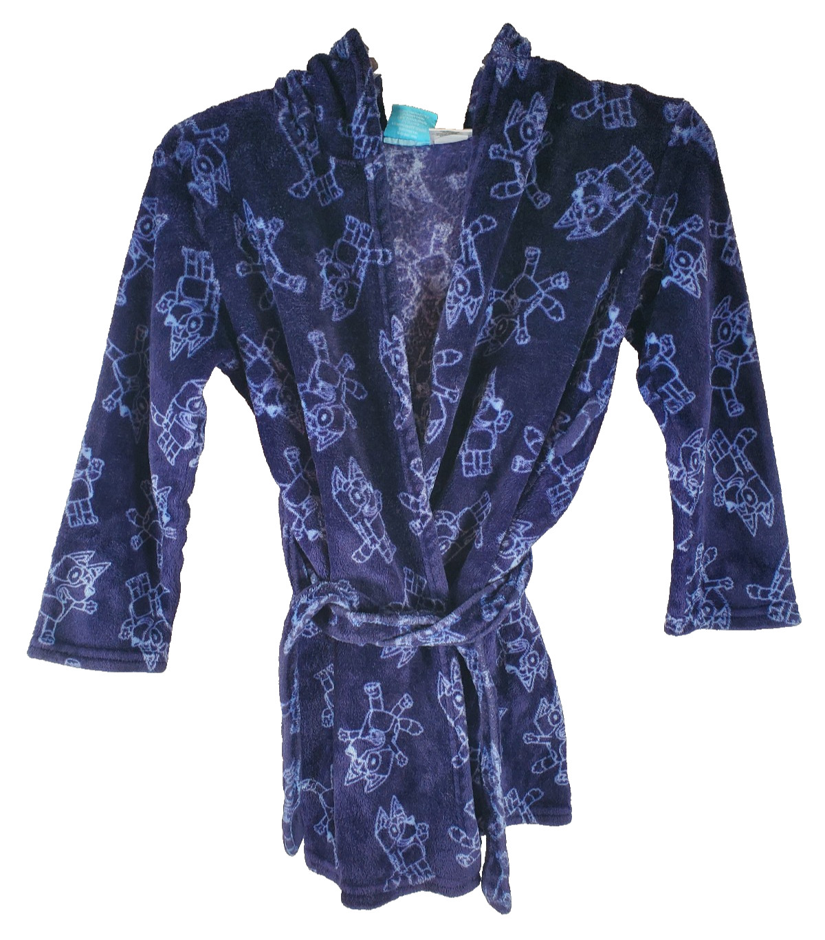 BLUEY Hooded Robe Size Medium (8) Boy Girl Bathrobe Pajama Cover Up