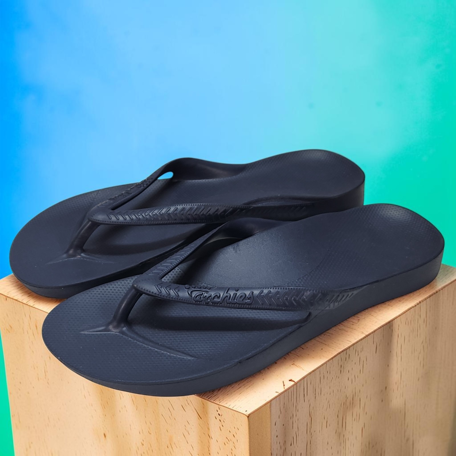 Archies Men’s Navy Blue Flip Flop Sandals Orthotic Comfort Size 12