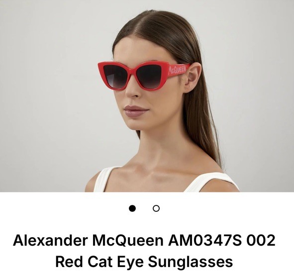AUTHENTIC Alexander McQueen Cat Eye Sunglasses- Red.