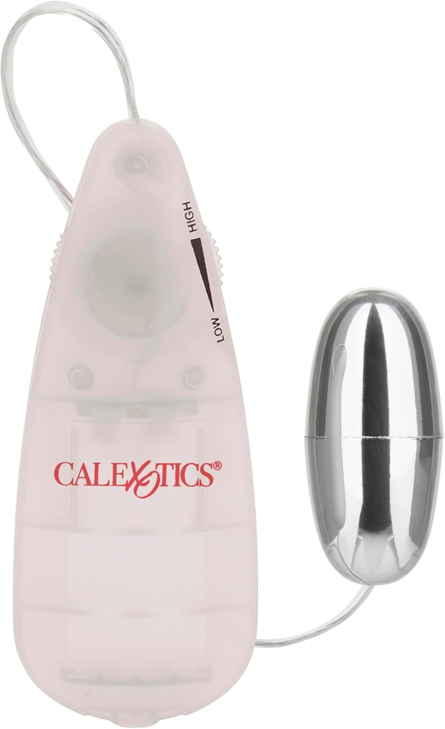 CalExotics Slim Teardrop Bullet Vibrator, easy controller and Silver