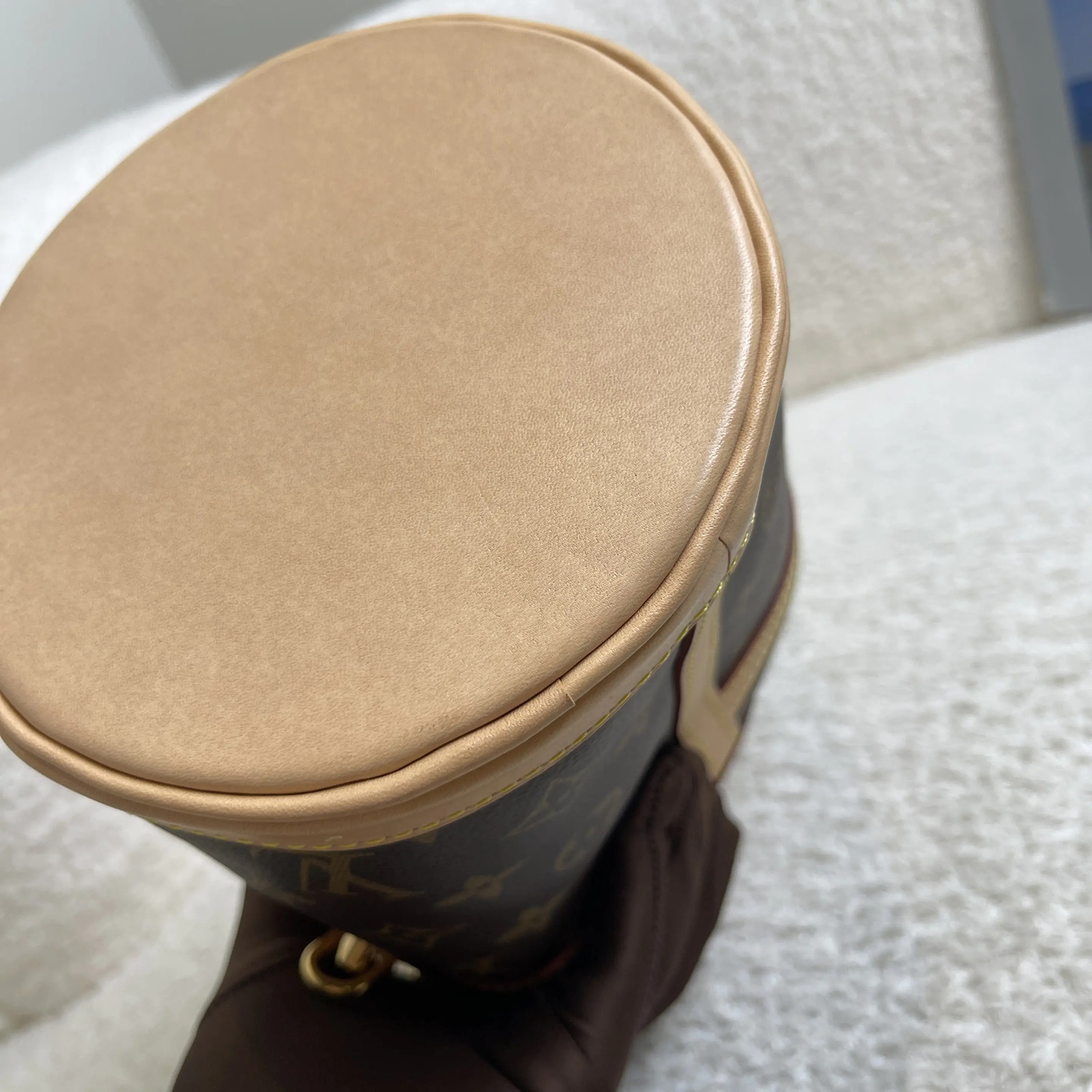 Louis Vuitton Duffle Monogram Bag Brown Leather Strap