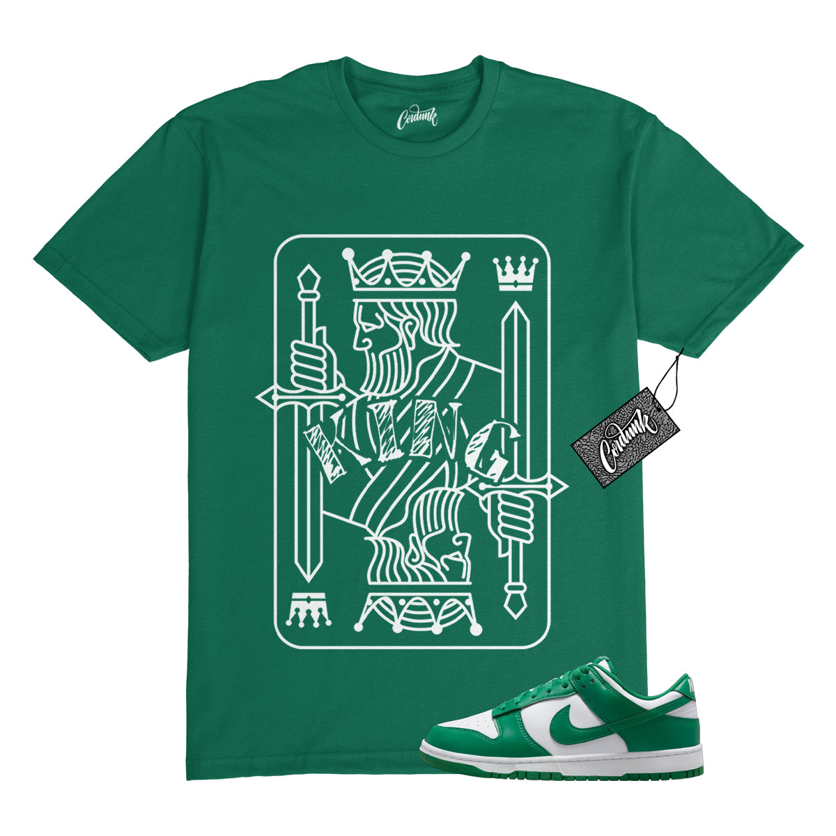 Dunk Malachite Green White Low T Shirt Match KING