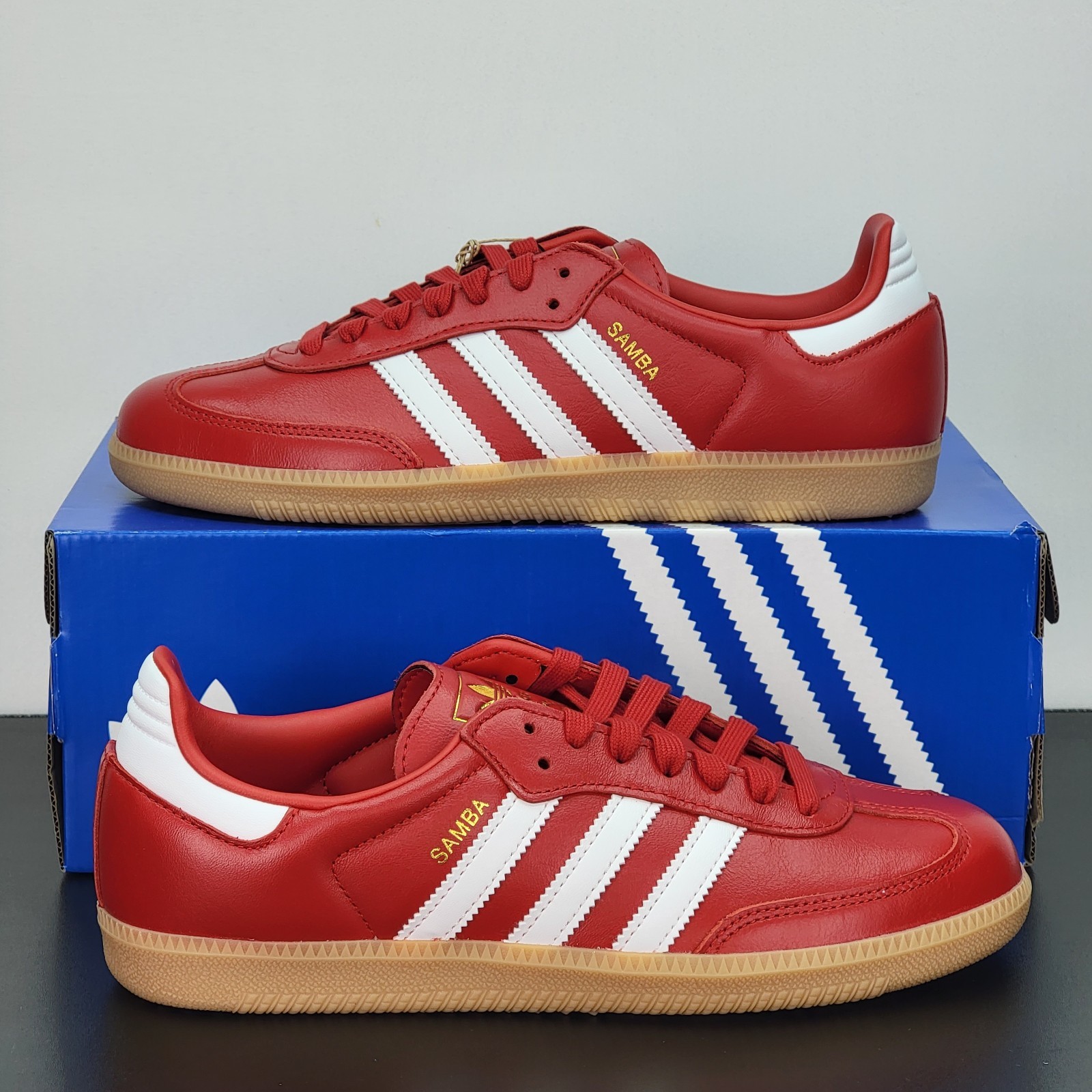 Adidas Samba OG Men’s Size 8 Athletic Shoes Red White Soccer Footwear Sneakers