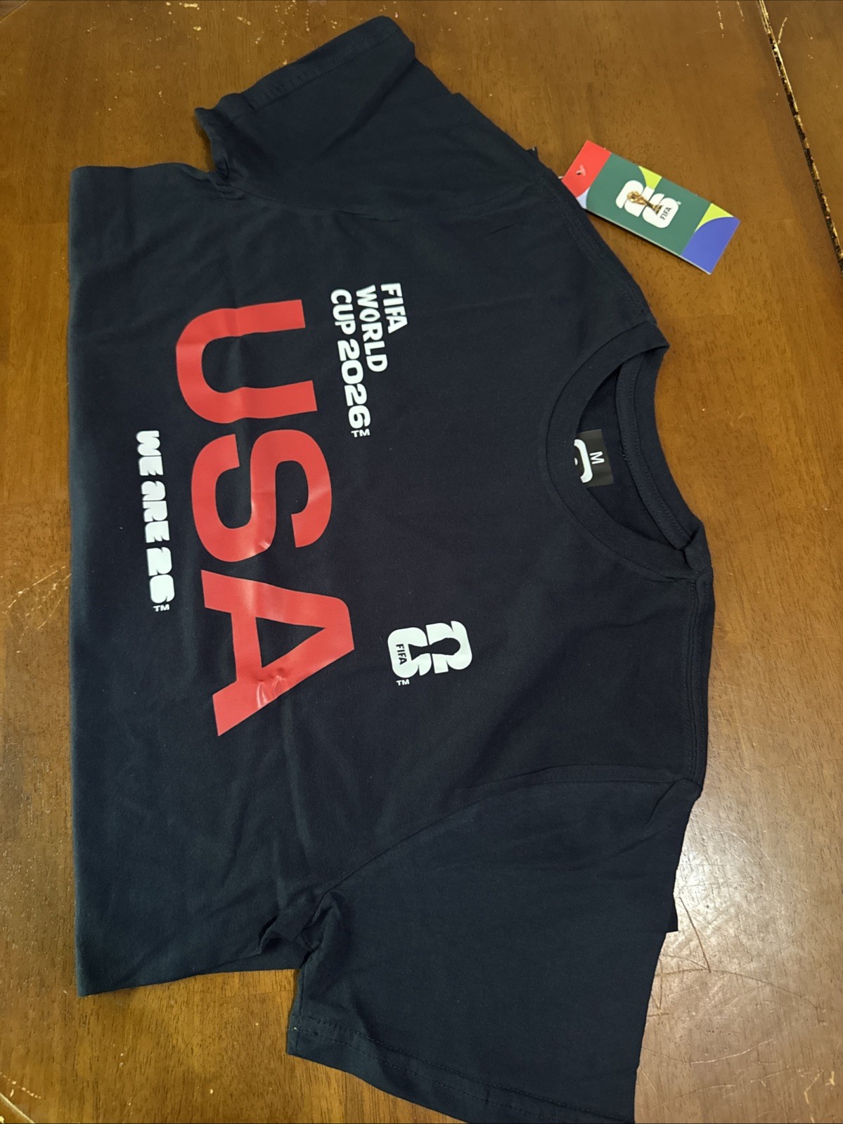 FIFA World Cup 2026 USA Official T-Shirt Mens S, M & L Navy Blue