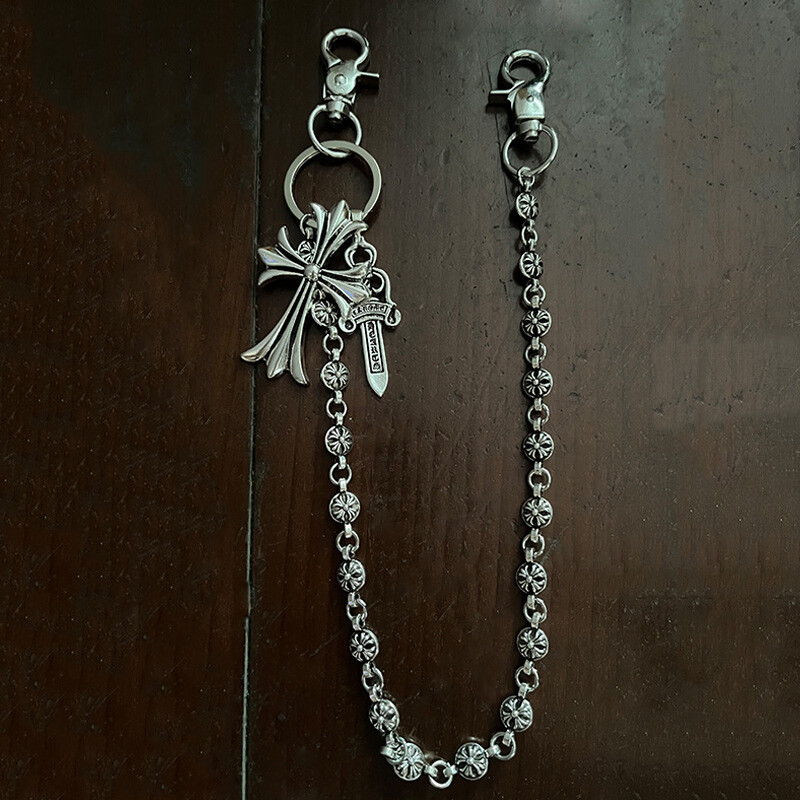 Cross Pants Wallet Chain Biker Trucker Keychain Jean Key Chain for Men Women